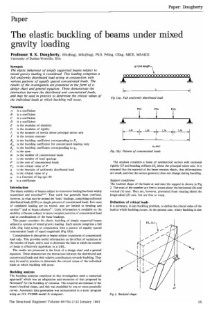 The Elastic Buckling of Beams Under Mixed Gravity Loading
