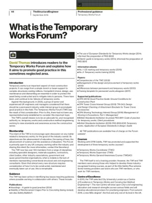 What is the Temporary Works Forum?