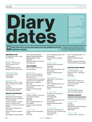 Diary dates (April 2017)