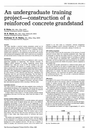 An Undergraduate Training Project - Construction of a Reinforced Concrete Grandstand