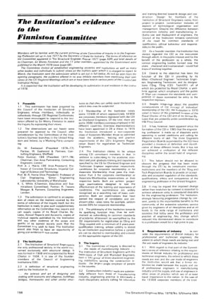 The Institution's Evidence to the Finniston Committee