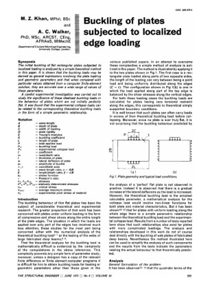 Buckling of Plates Subjected to Localized Edge Loading