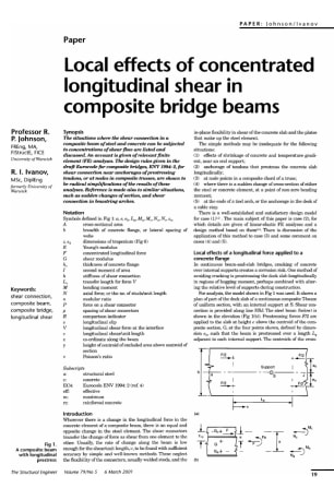 Local effects of concentrated longitudinal shear in composite bridge beams