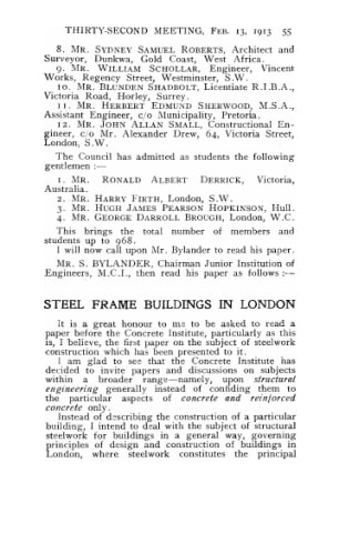 Steel frame buildings in London