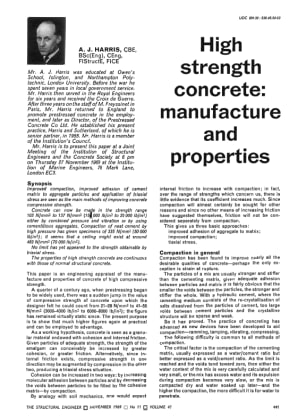 High Strength Concrete: Manufacture and Properties
