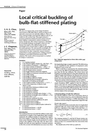 Local Critical Buckling of Bulb-Flat-Stiffened Plating