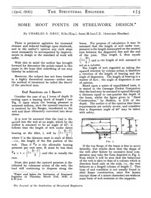 Some Moot Points in Steelwork Design