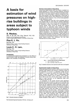 A Basis for Estimation of Wind Pressures on High-rise Buildings in Areas Subject to Typhoon Winds