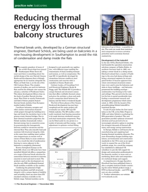 Reducing thermal energy loss through balcony structures