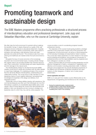 Promoting teamwork and sustainable design