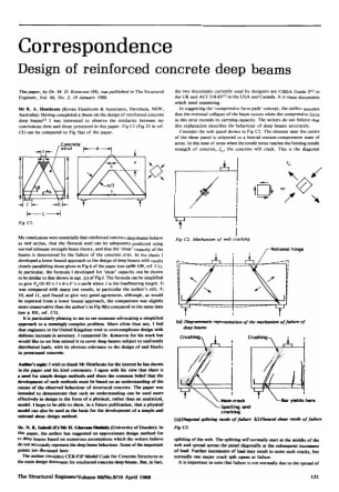Correspondence on Design of Reinforced Concrete Deep Beams by Dr. M.D. Kotsovos