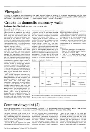 Cracks in Domestic Masonry Walls