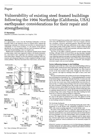 Vulnerability of Existing Steel Framed Buildings Following the 1994 Northridge (California, USA) Ear