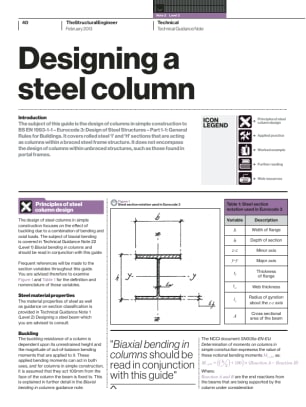 Technical Guidance Note (Level 2, No. 2): Designing a steel column