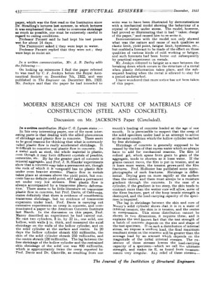 Modern Research on the Nature of Materials of Construction (Steel and Concrete) Discussion on Mr. Ja