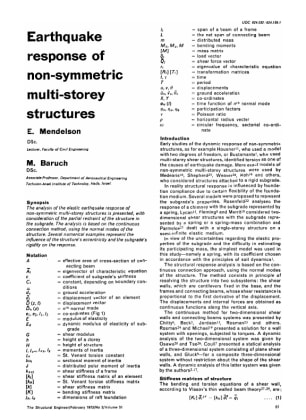 Earthquake Response of Non-symmetric Multi-storey Structures