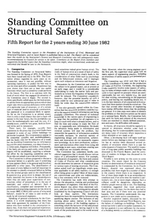 Standing Committeee on Structural Sa.fety. Fifth Report for the 2 Years Ending 30 June 1982