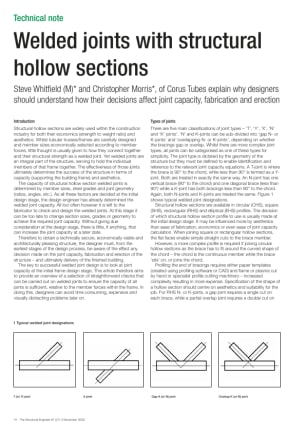 Welded joints with structural hollow sections