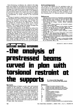 Western Avenue Extension - the Analysis of Prestressed Beams Curved in Plan with Torsional Restraint