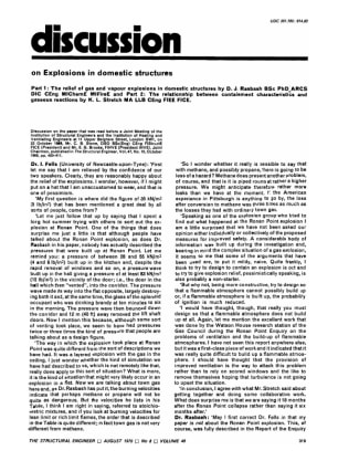 Discussion on Explosions in Domestic Structures. Part 1 : The relief of Gas and Vapour Explosions in