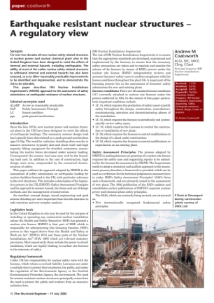 Earthquake resistant nuclear structures - a regulatory view