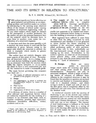 Time and its Effect in Relation to Structures