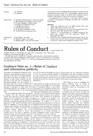 Rules of Conduct. Guidance Note No. 1. - Rules of Conduct and Informative Publicity