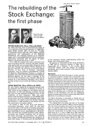 The Rebuilding of the Stock Exchange: the First Phase