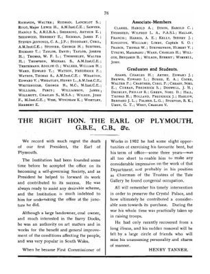 The Right Hon. The Earl of Plymouth, G.B.E.. C.B., &C.