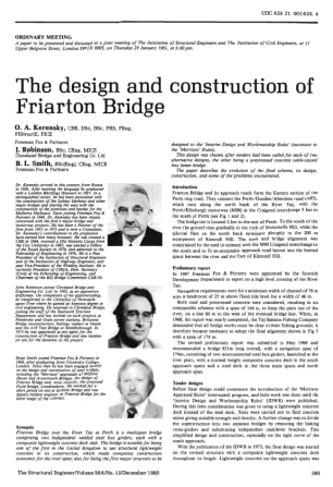The Design and Construction of Friarton Bridge
