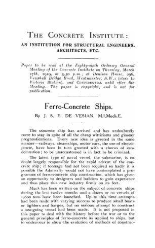 Ferro-concrete ships
