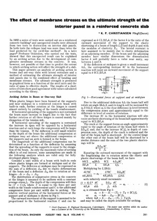 The effect of membrane stresses on the ultimate strength of the interior panel in a reinforced concr