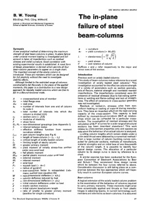 The In-plane Failure of Steel Beam Columns
