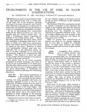 Developments in the Use of Steel in Floor Constructions