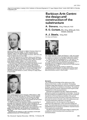 Barbican Arts Centre: the Design and Construction of the Substructure