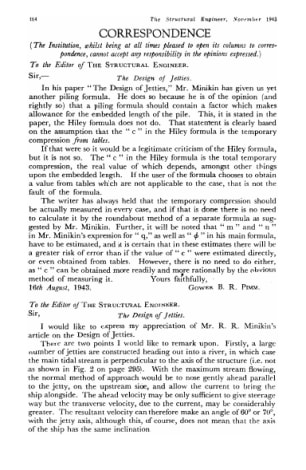 Correspondence. The Design of Jetties