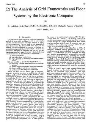 (2) The Analysis of Grid Frameworks and Floor Systems by the Electronic Computer