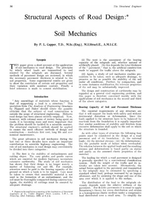 Structural Aspects of Road Design: Soil Mechanics