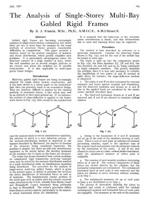 The Analysis of Single- Storey Multi - Bay Gabled Rigid Frames