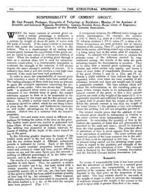 Suspensibility of Cement Grout