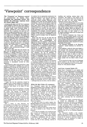 Correspondence on Viewpoint on Statutory Control of Construction by Stefan Tietz
