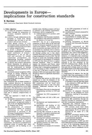 Developments in Europe - Implications for Construction Standards