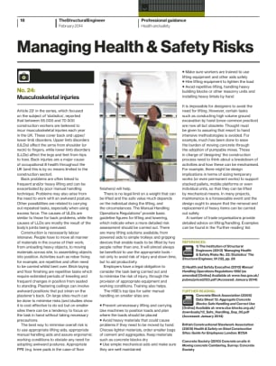 Managing Health & Safety Risks (No. 24): Musculoskeletal injuries
