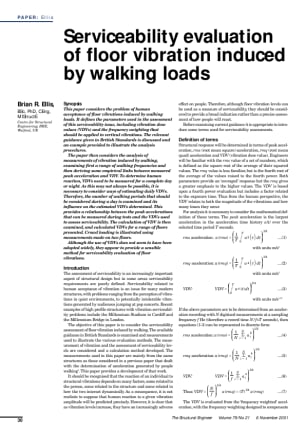 Serviceability evaluation of floor vibration induced by walking loads
