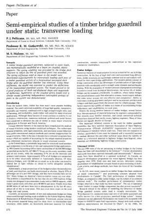 Semi-empirical Studies of a Timber Bridge Guardrail Under Static Transverse Loading