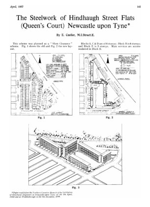 The steelwork of Hindhaugh Street flats (Queen's Court) Newcastle upon Tyne