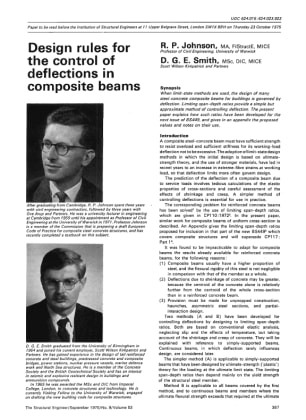 Design Rules for the Control of Deflections in Composite Beams