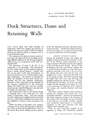 Dock Structures, Dams and Retaining Walls