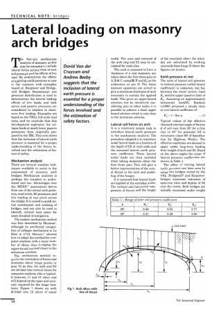 Lateral Loading on Masonry Arch Bridges