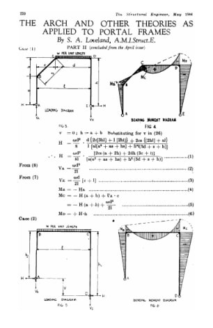 The Arch and other Theories as Applied to Portal Frames. Part II. (Concluded from the April Issue)